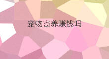 宠物寄养赚钱吗 宠物赚钱吗