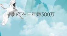 如何在三年赚300万 如何在三年赚15万