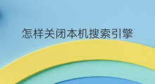 怎样关闭本机搜索引擎 本机的搜索引擎在哪里查看