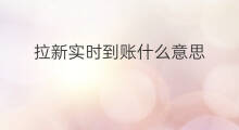 拉新实时到账什么意思 实时收入什么意思