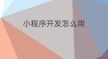 小程序开发怎么用 用chatgpt开发小程序