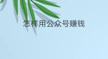 怎样用公众号赚钱 怎样用aso赚钱