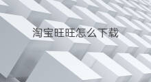 淘宝旺旺怎么下载 淘宝旺旺号在哪