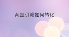 淘宝引流如何转化 快手小店如何引流转化
