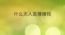 什么无人直播赚钱 做什么无人直播赚钱
