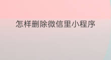 怎样删除微信里小程序 如何删除微信里小程序