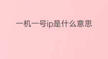 一机一号ip是什么意思 闲鱼一机一号一ip什么意思