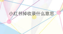 小红书掉收录什么意思 小红书笔记掉收录什么意思