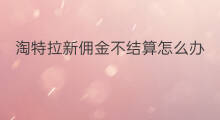淘特拉新佣金不结算怎么办 淘特拉新怎么换平台