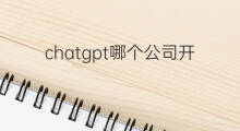 chatgpt哪个公司开发的 chatgpt是哪个公司开发的