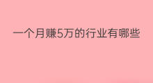 一个月赚5万的行业有哪些 一个月赚5万元的行业有吗