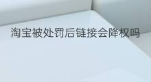 淘宝被处罚后链接会降权吗 淘宝哪些处罚会降权