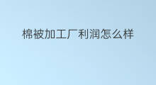棉被加工厂利润怎么样 玩具加工厂利润怎么样
