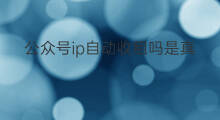 公众号ip自动收租吗是真的吗 公众号是真的吗