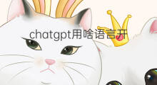 chatgpt用啥语言开发的(chatgpt用什么语言开发的)