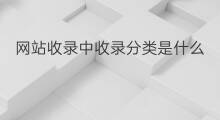 网站收录中收录分类是什么 网站收录源码是什么