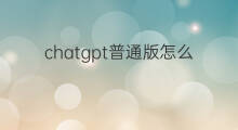 chatgpt普通版怎么用 普通人怎么用ChatGPT