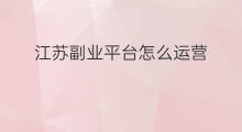 江苏副业平台怎么运营 呼伦贝尔副业平台怎么运营