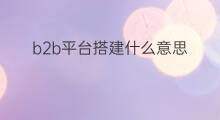 b2b平台搭建什么意思 b2b电商平台什么意思