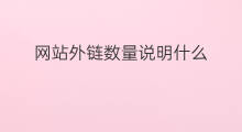 网站外链数量说明什么 怎么查看外链数量