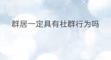 群居一定具有社群行为吗 chatgpt一定需要注册吗