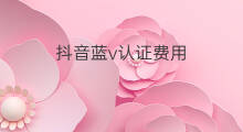 抖音蓝v认证费用 抖音认证费用