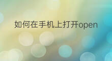 如何在手机上打开openai chatgpt如何在手机上使用