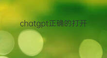 chatgpt正确的打开方式 chatgpt正确打开方式