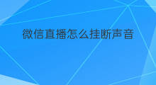 微信直播怎么挂断声音 微信直播怎么挂断pk