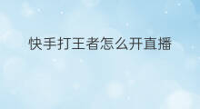 快手打王者怎么开直播 快手怎么开直播打王者