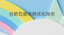 合肥百度快照优化排名 合肥优化百度排名