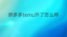 拼多多temu开了怎么样 拼多多temu怎么样