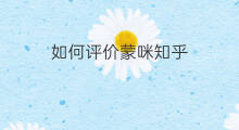 如何评价蒙咪知乎 如何评价大鱼海棠知乎