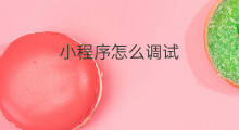 小程序怎么调试 微信小程序怎么调试