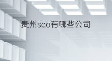 贵州seo有哪些公司 宁夏seo公司有哪些