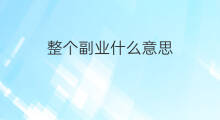 整个副业什么意思 副业为辅什么意思