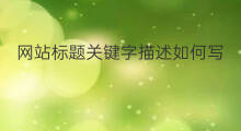 网站标题关键字描述如何写 广西网站关键字优化排名