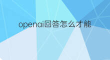 openai回答怎么才能翻身 怎么才能挑战openai