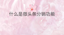 什么是微头条分销功能 微头条可以分销