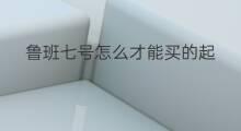 鲁班七号怎么才能买的起 鲁班七号算大ip吗