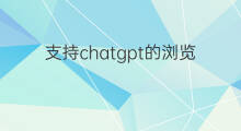 支持chatgpt的浏览器 哪款浏览器支持chatgpt