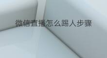 微信直播怎么踢人步骤 微信直播步骤流程