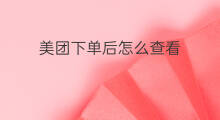 美团下单后怎么查看 美团下单攻略