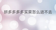 拼多多多多买菜怎么进不去 拼多多哪里看多多买菜
