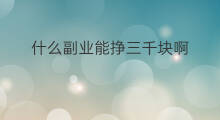 什么副业能挣三千块啊 什么副业能挣1000万