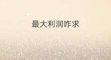 最大利润咋求 利润最大咋求