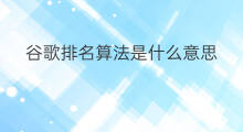谷歌排名算法是什么意思 谷歌排名低了是什么意思