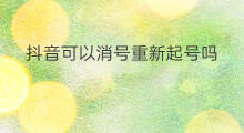 抖音可以消号重新起号吗 低价号可以重新起号吗