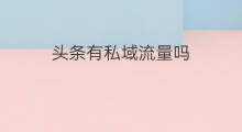 头条有私域流量吗 私域流量有多大