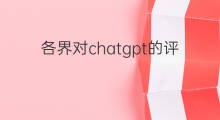 各界对chatgpt的评价(对chatgpt的评价)